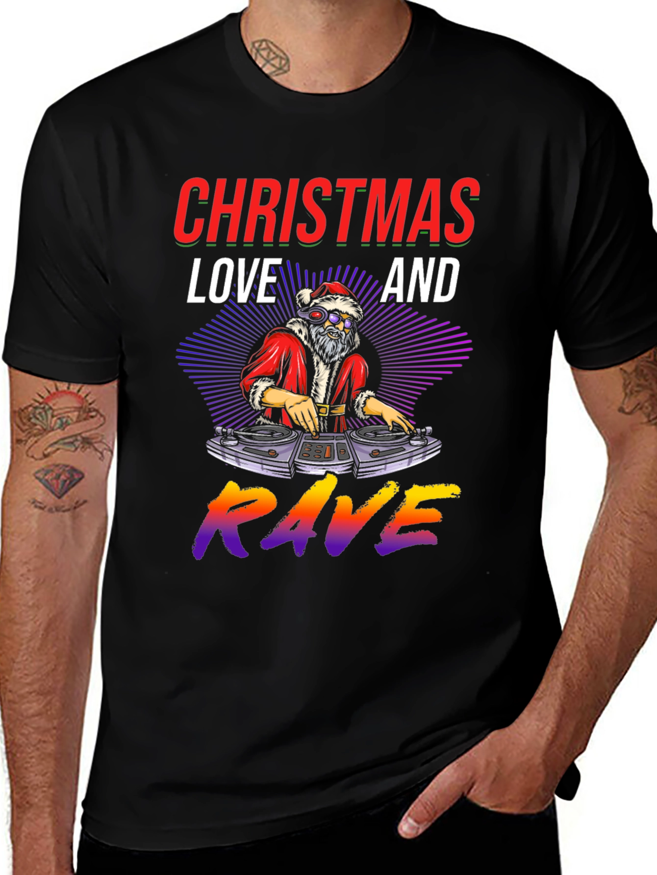 Christmas Love and Rave Graphic Tee