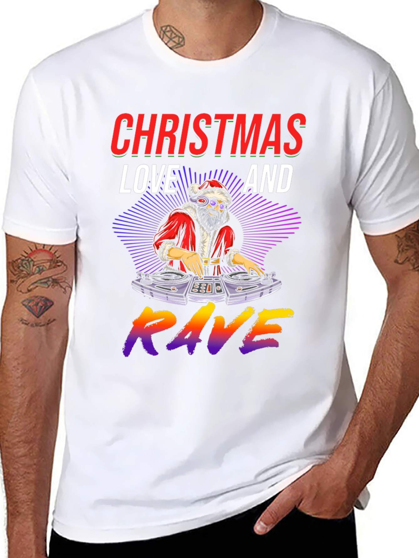 Christmas Love and Rave Graphic Tee