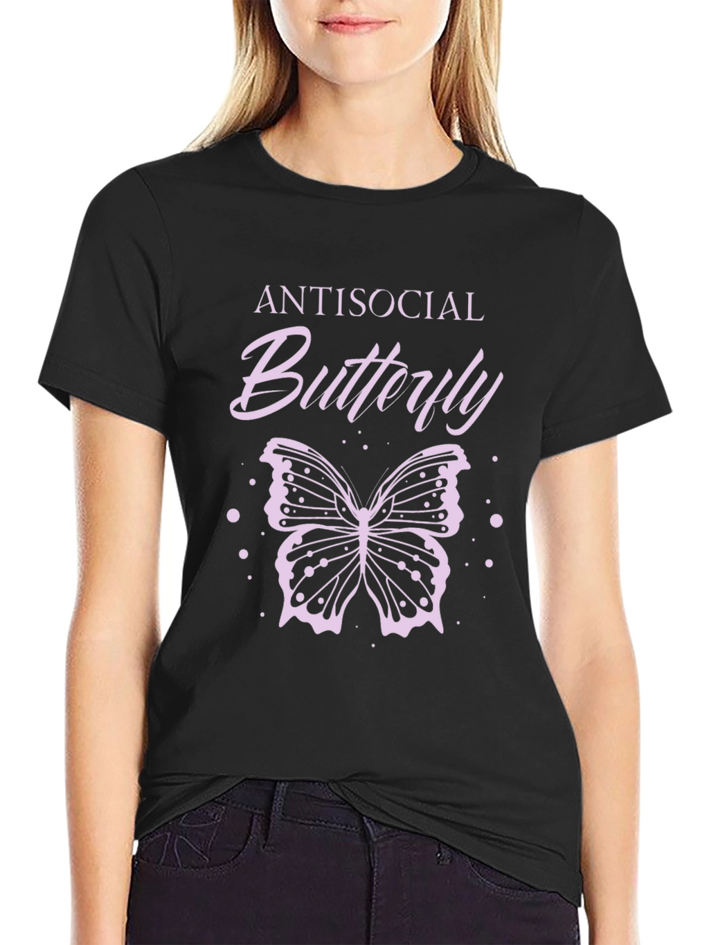 Antisocial Butterfly Graphic Tee - Black