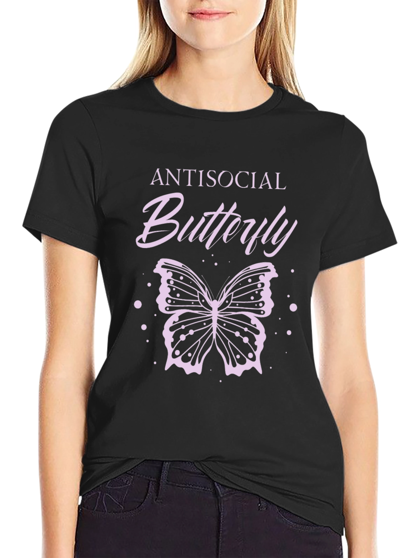 Antisocial Butterfly Graphic Tee - Black