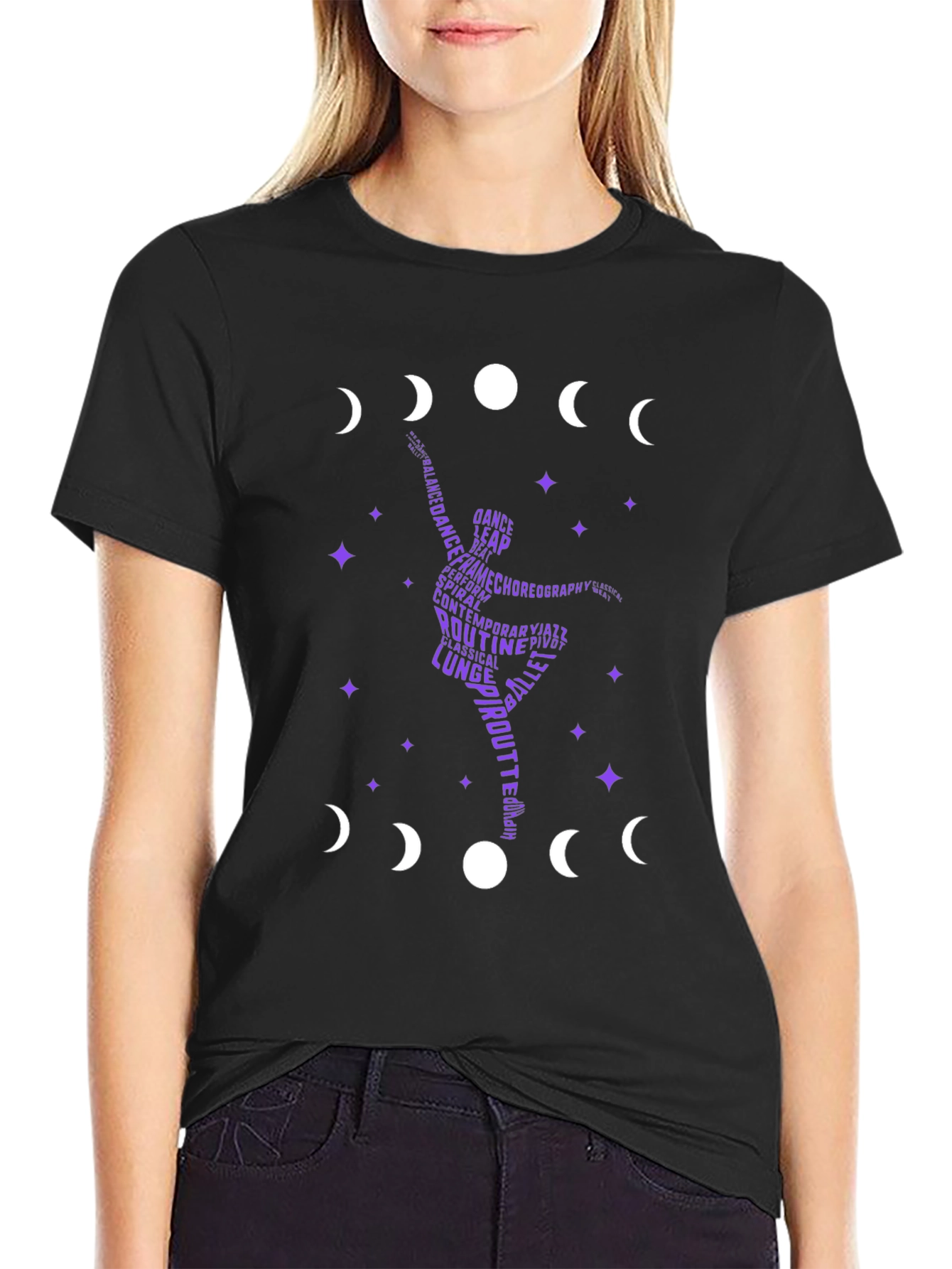 Dance Silhouette T-Shirt - Moon Phase Design