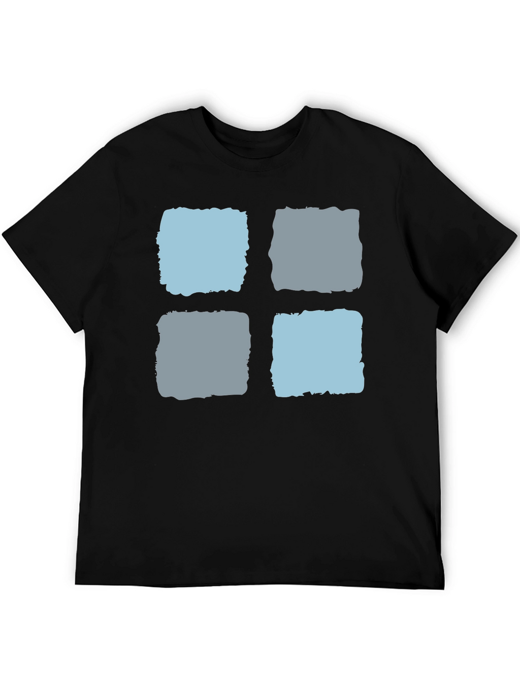Modern Blocks Graphic Tee - Soft Black Cotton T-Shirt