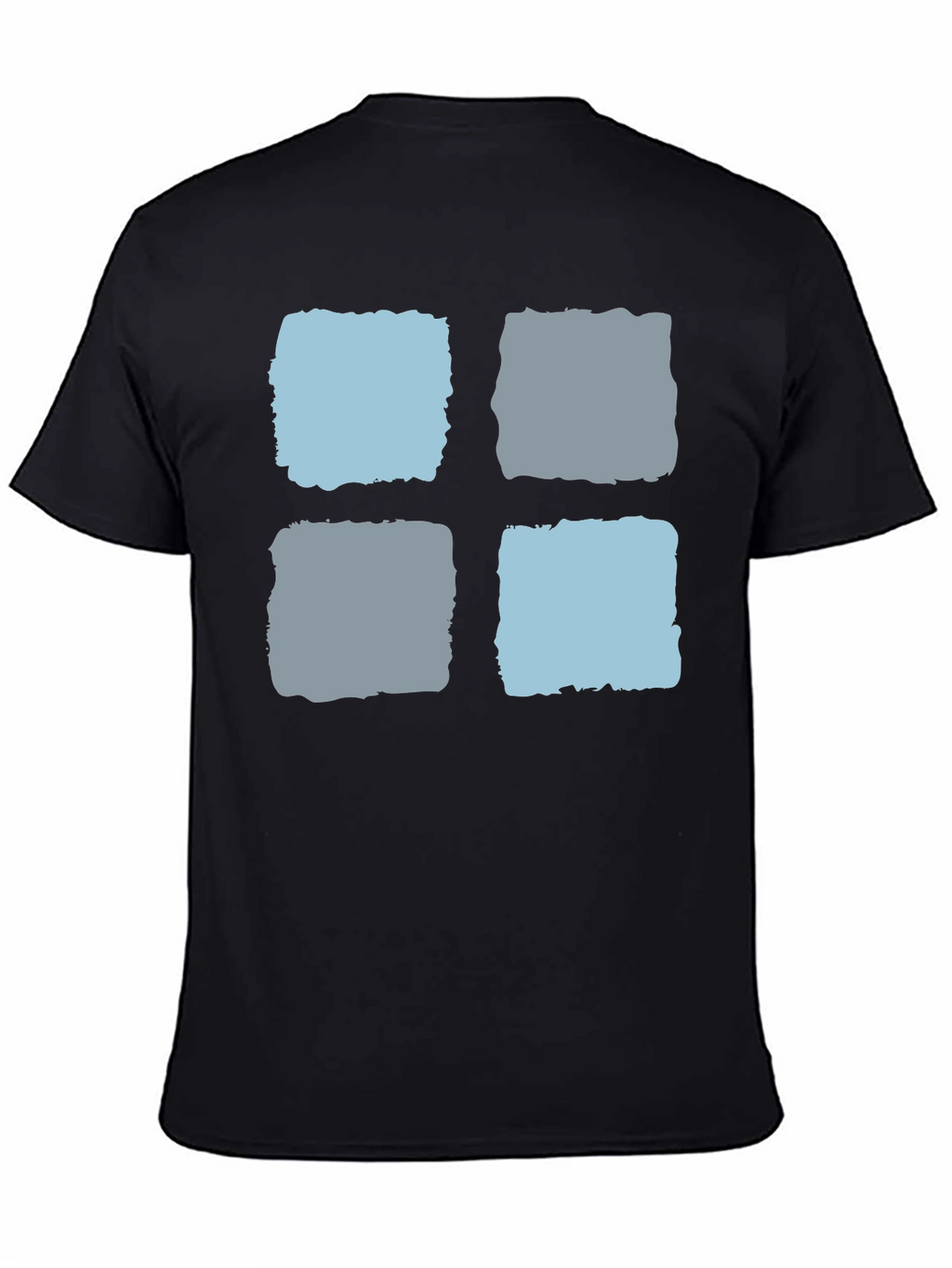 Modern Blocks Graphic Tee - Soft Black Cotton T-Shirt