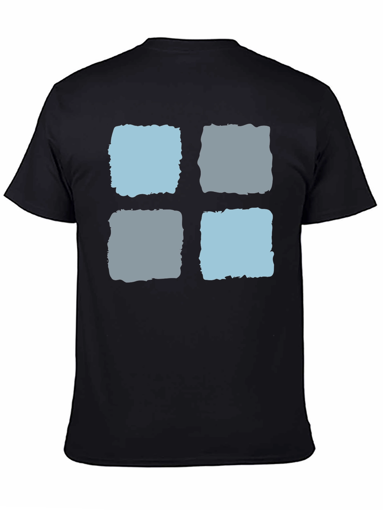 Modern Blocks Graphic Tee - Soft Black Cotton T-Shirt