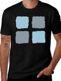 Modern Blocks Graphic Tee - Soft Black Cotton T-Shirt