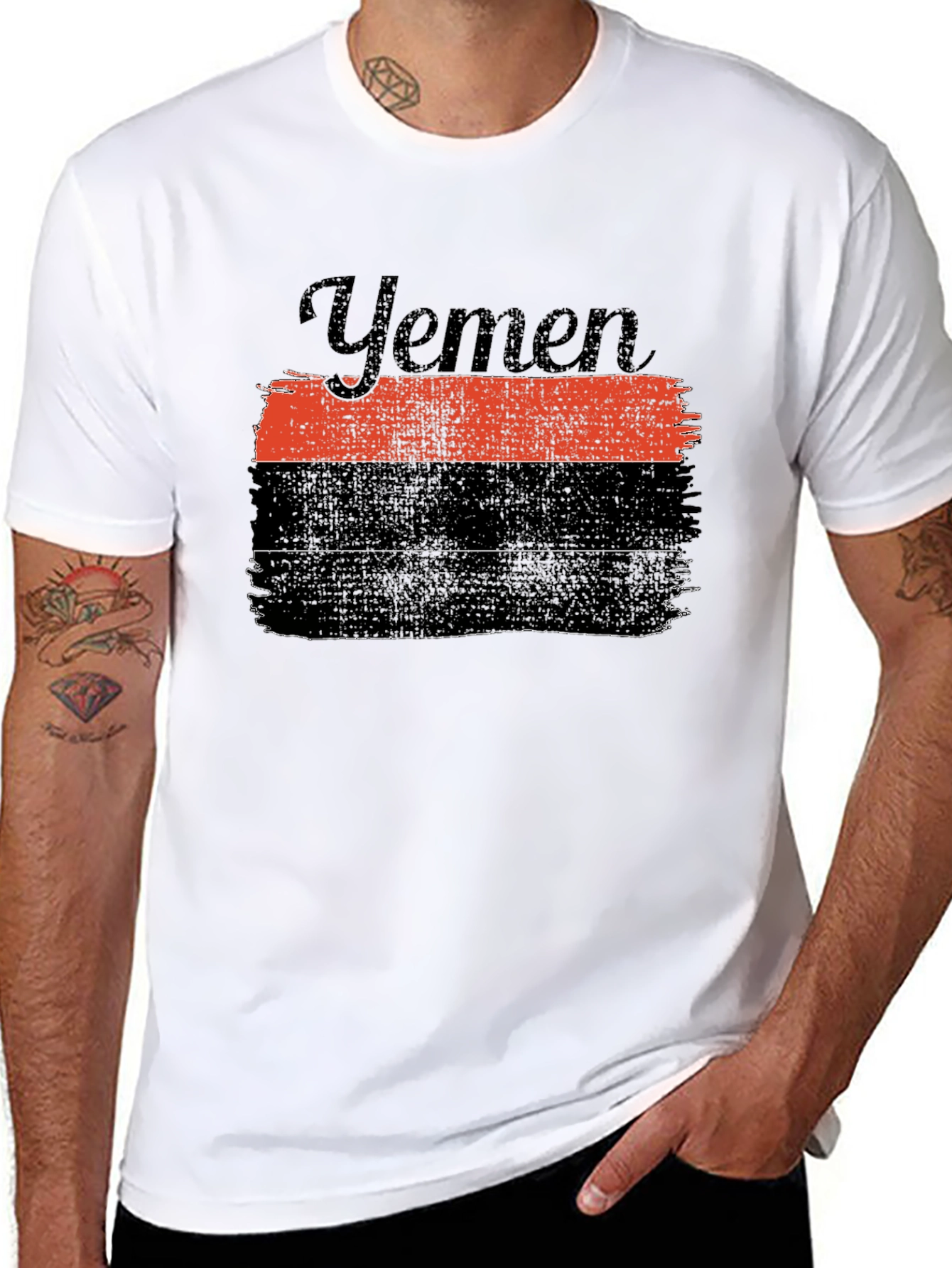 Yemen Flag Graphic T-Shirt - Black