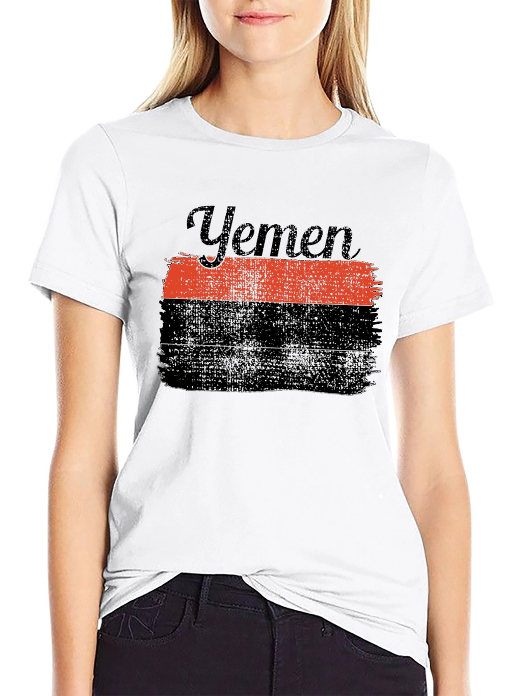 Yemen Flag Graphic T-Shirt - Black