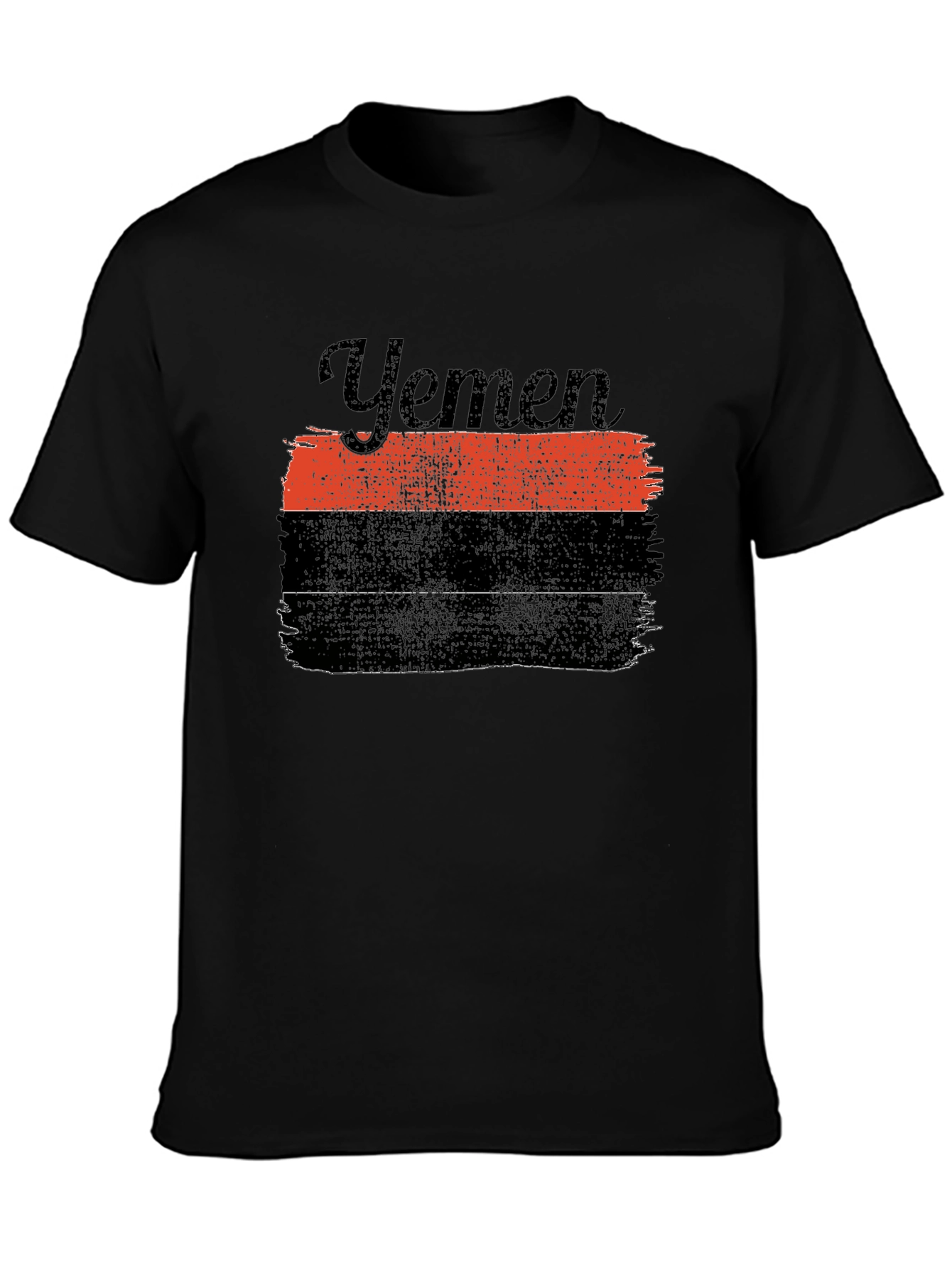 Yemen Flag Graphic T-Shirt - Black