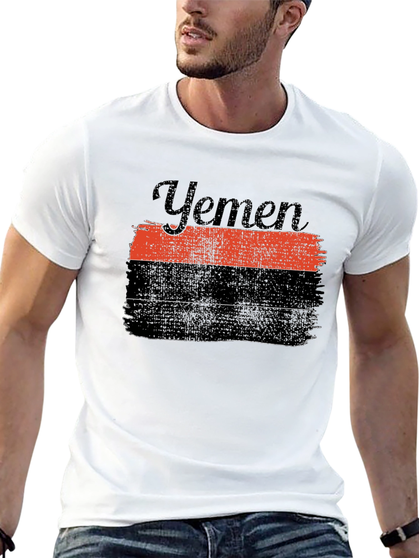 Yemen Flag Graphic T-Shirt - Black