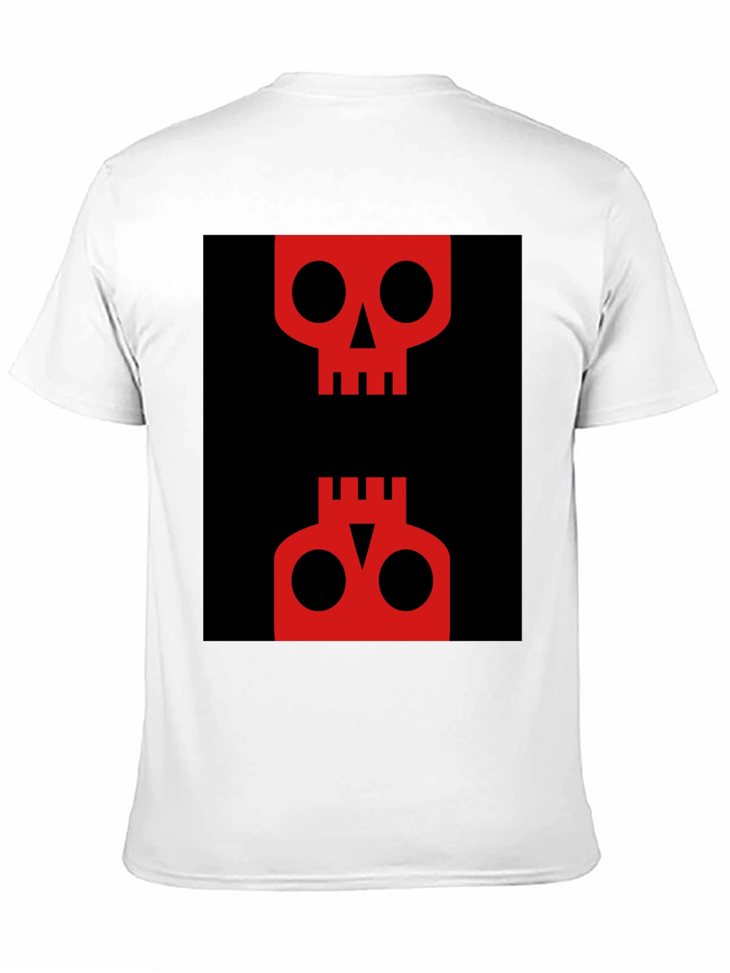 Abstract Skull Graphic Tee - Red on Black