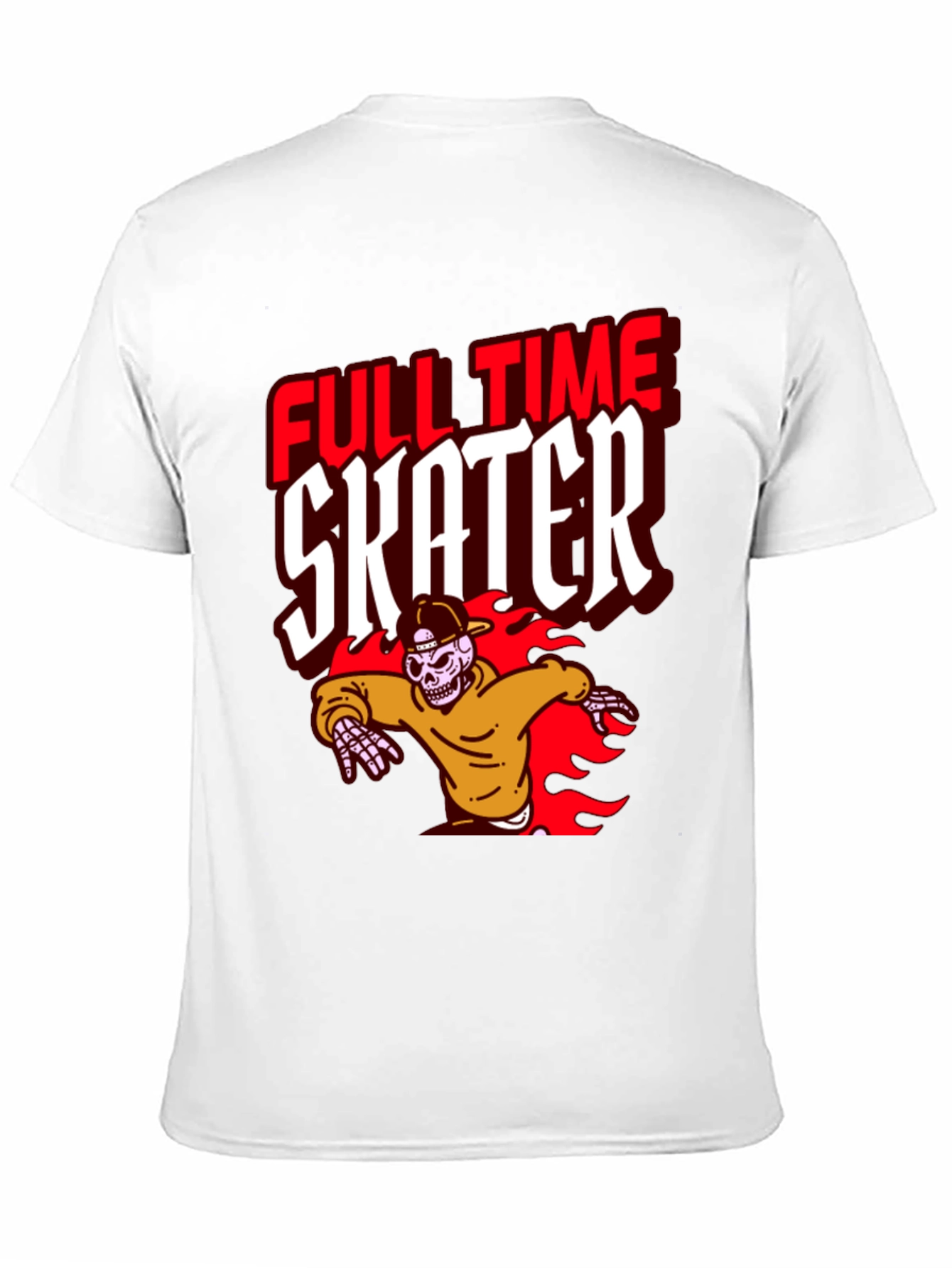 Full Time Skater Graphic T-Shirt - Cool Skeleton Design