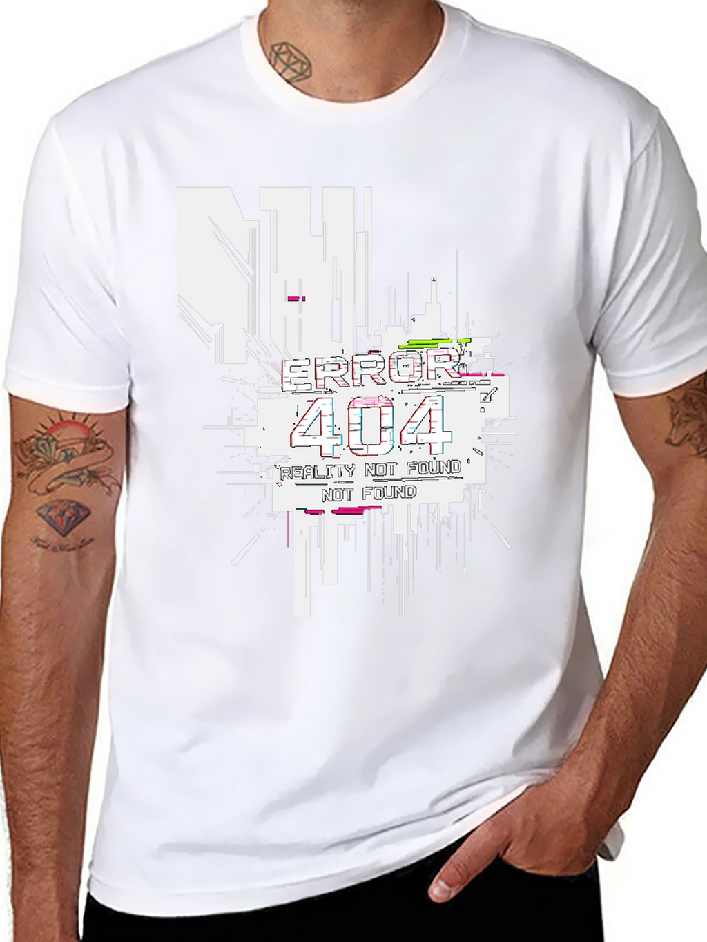 Error 404 Reality Not Found Black T-Shirt