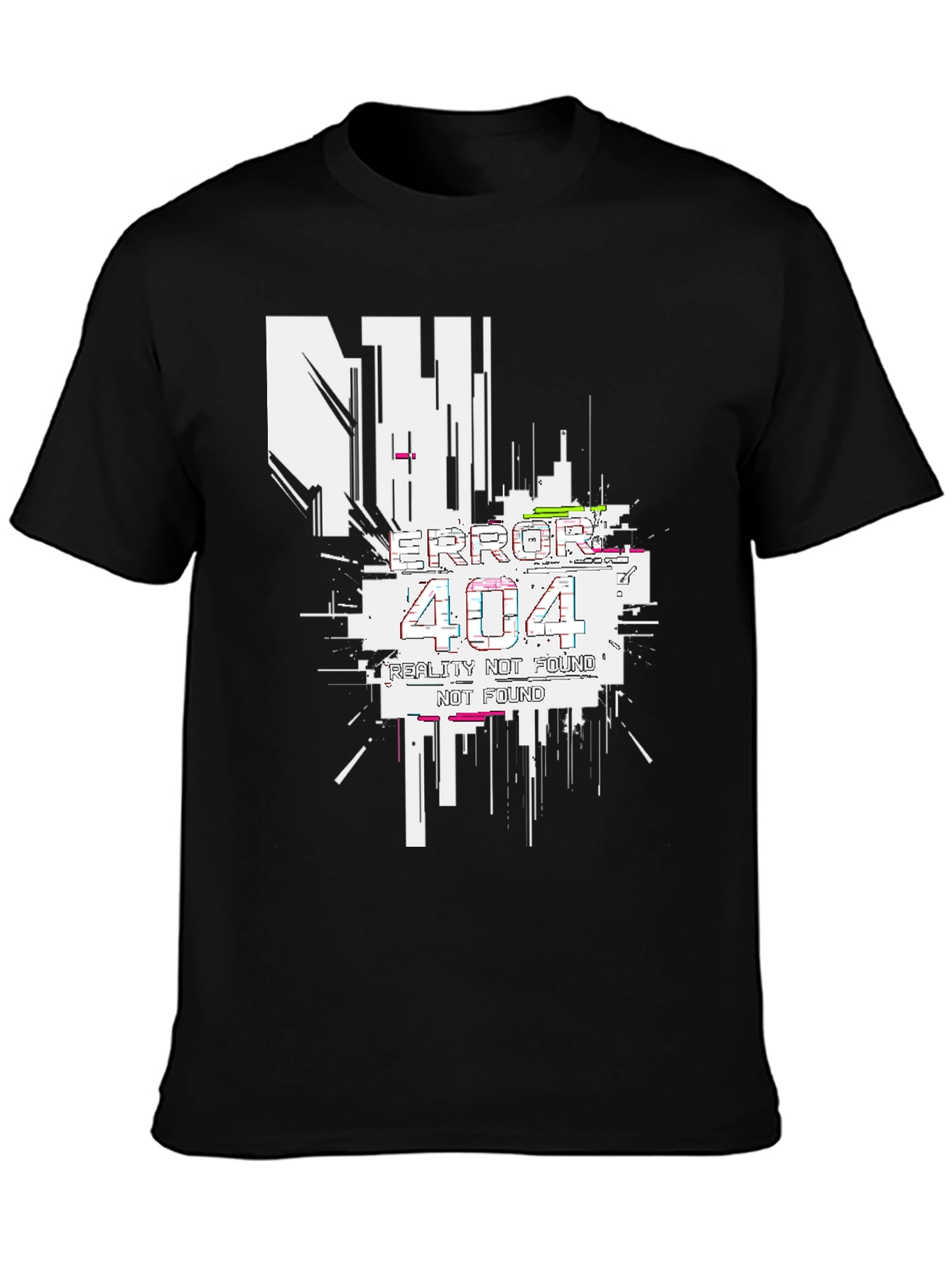 Error 404 Reality Not Found Black T-Shirt