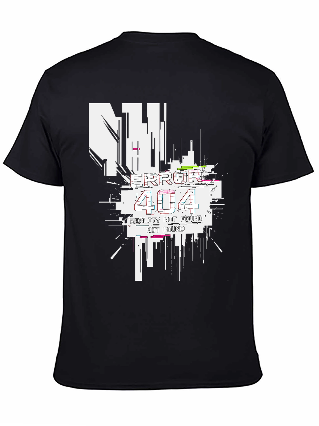Error 404 Reality Not Found Black T-Shirt