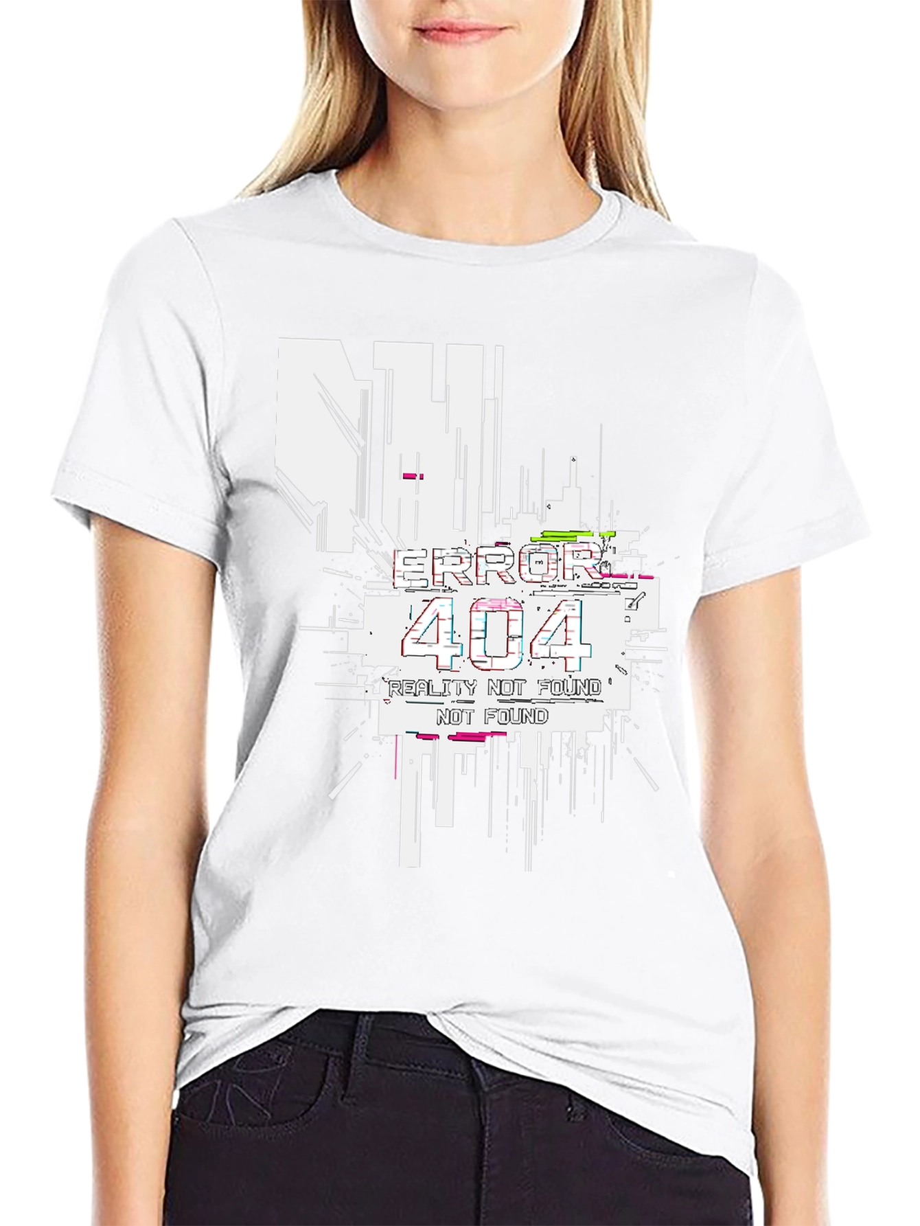 Error 404 Reality Not Found Black T-Shirt