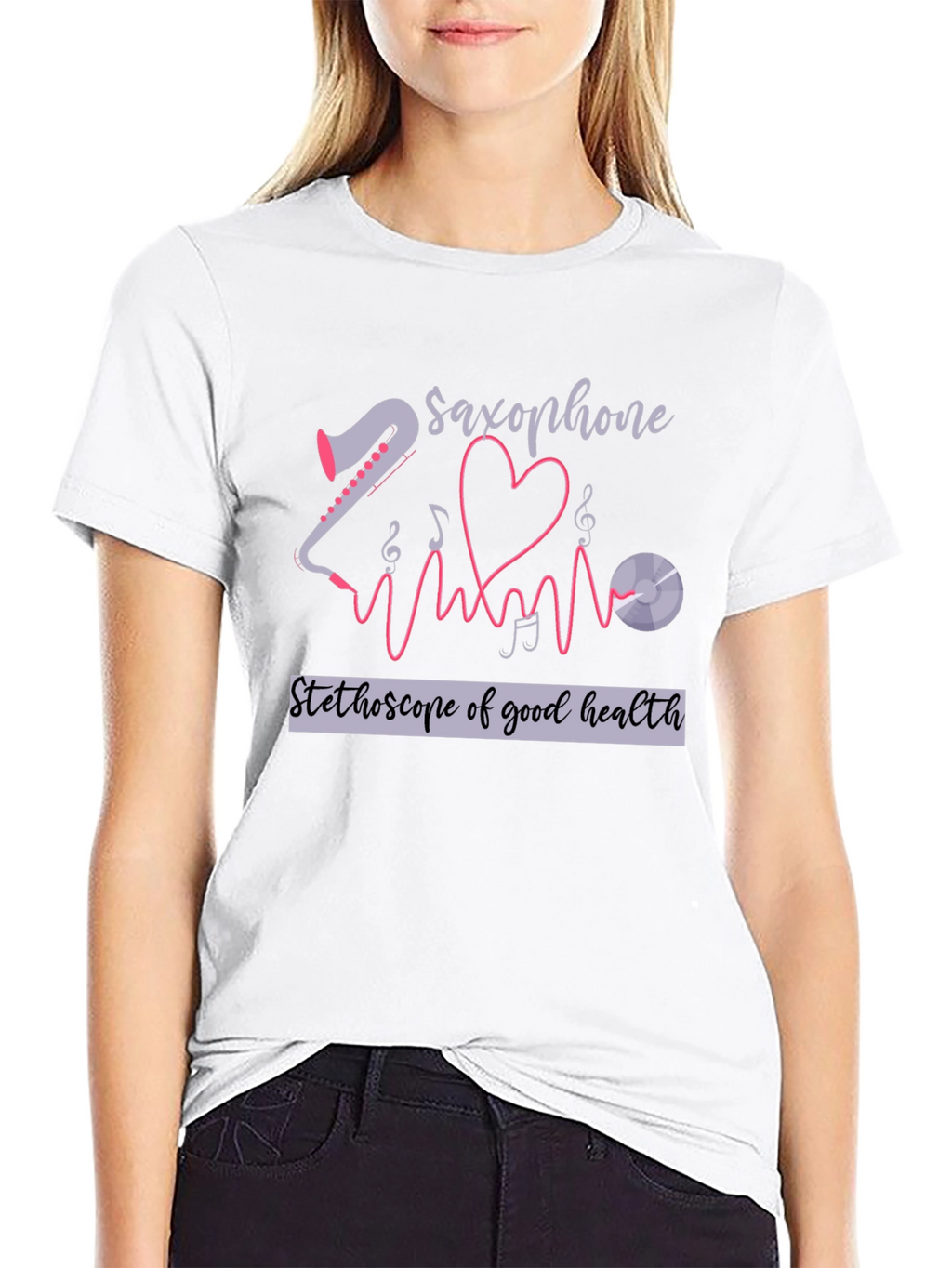 Saxophone Stethoscope Health T-Shirt