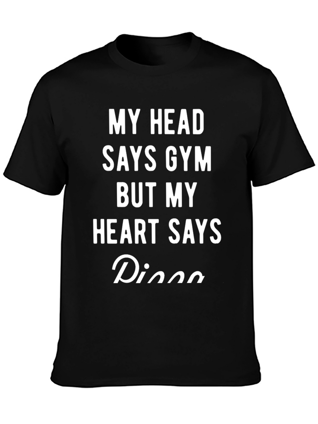 Funny Gym Pizza T-Shirt - Black Cotton Tee