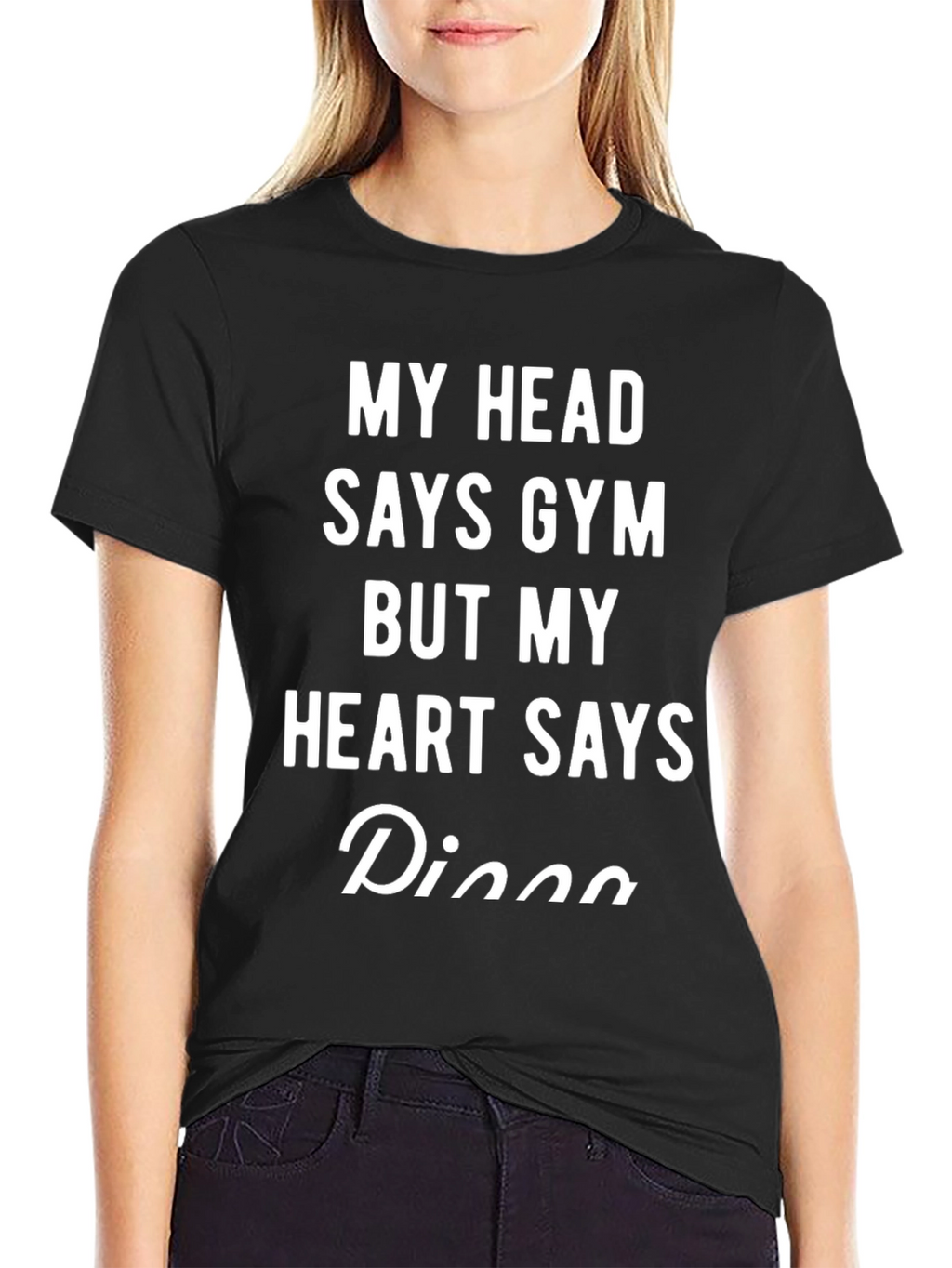 Funny Gym Pizza T-Shirt - Black Cotton Tee