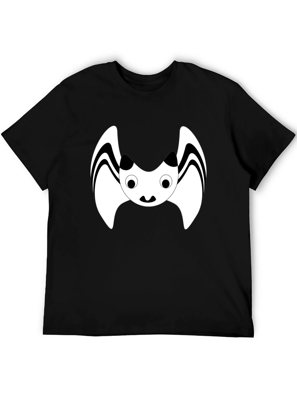 Cute Cartoon Bat Graphic Black T-Shirt