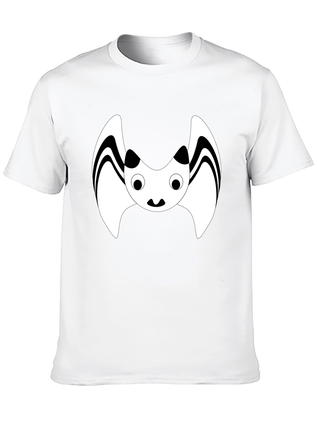 Cute Cartoon Bat Graphic Black T-Shirt
