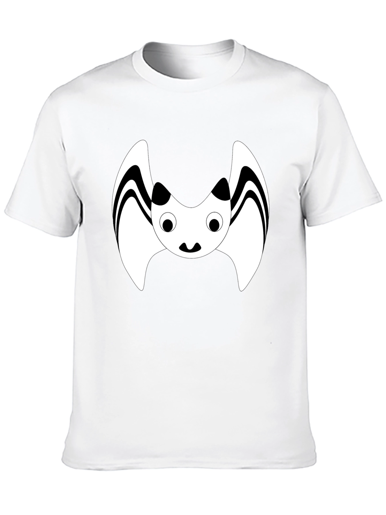 Cute Cartoon Bat Graphic Black T-Shirt