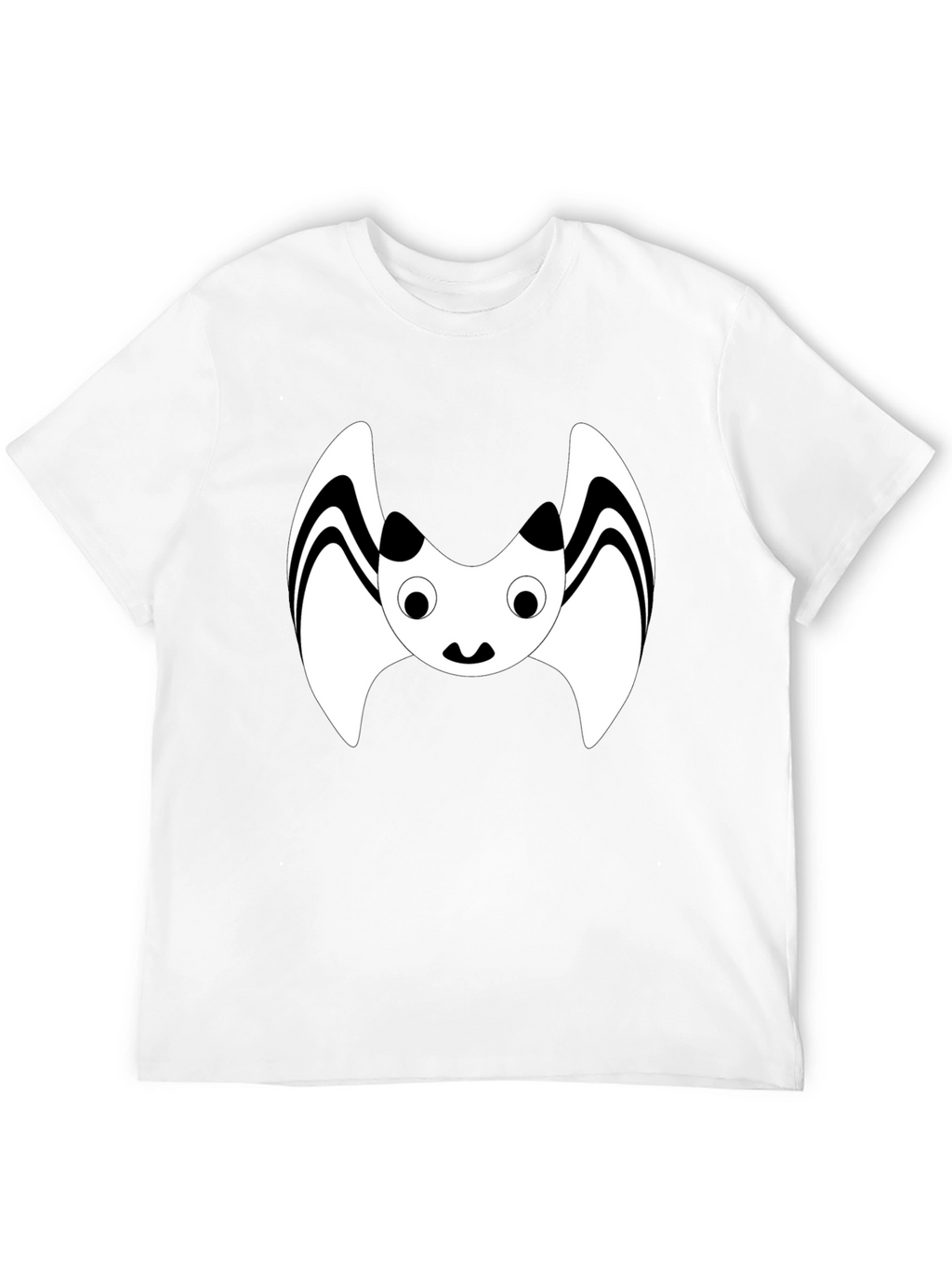 Cute Cartoon Bat Graphic Black T-Shirt