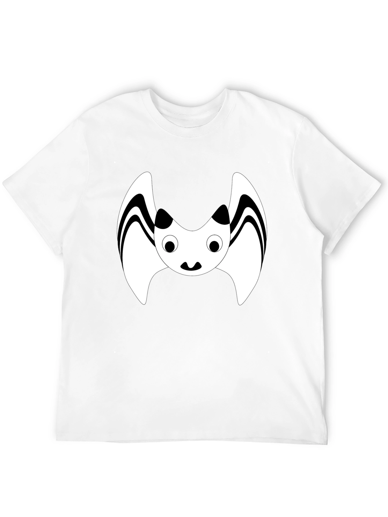 Cute Cartoon Bat Graphic Black T-Shirt