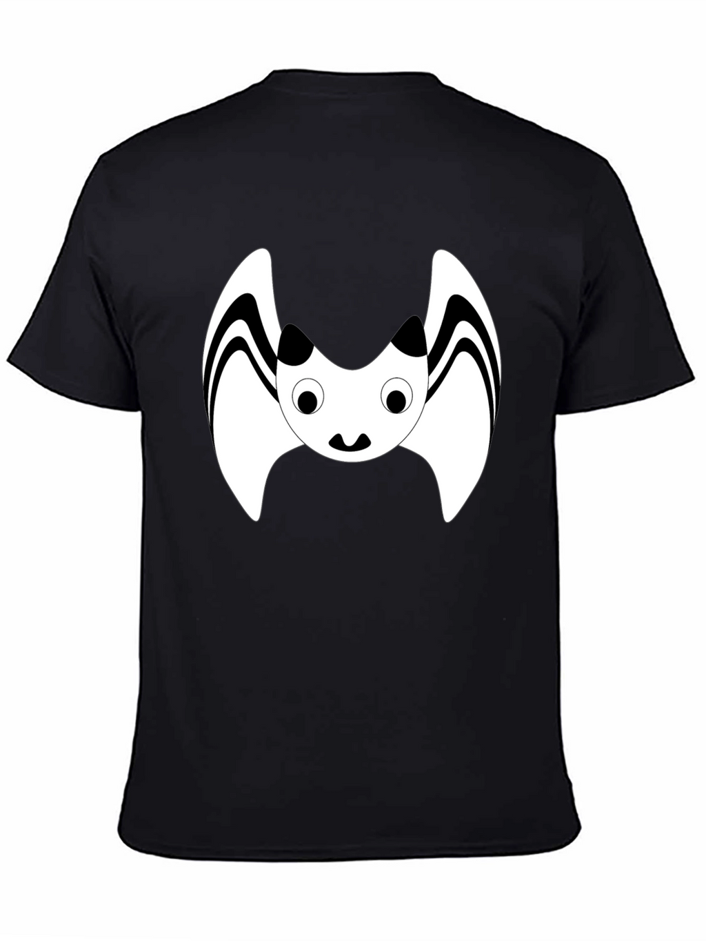 Cute Cartoon Bat Graphic Black T-Shirt