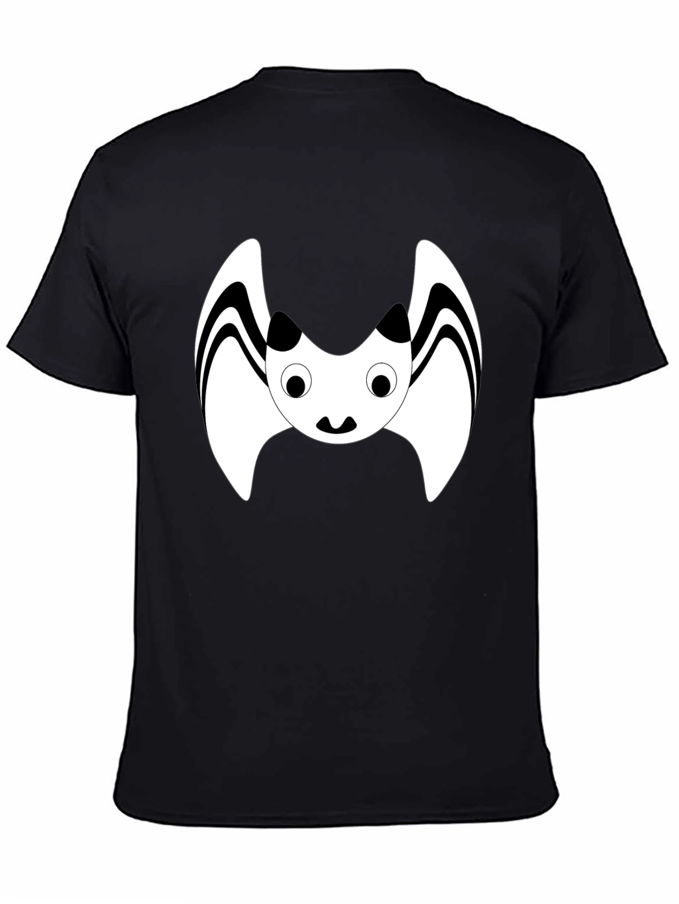 Cute Cartoon Bat Graphic Black T-Shirt