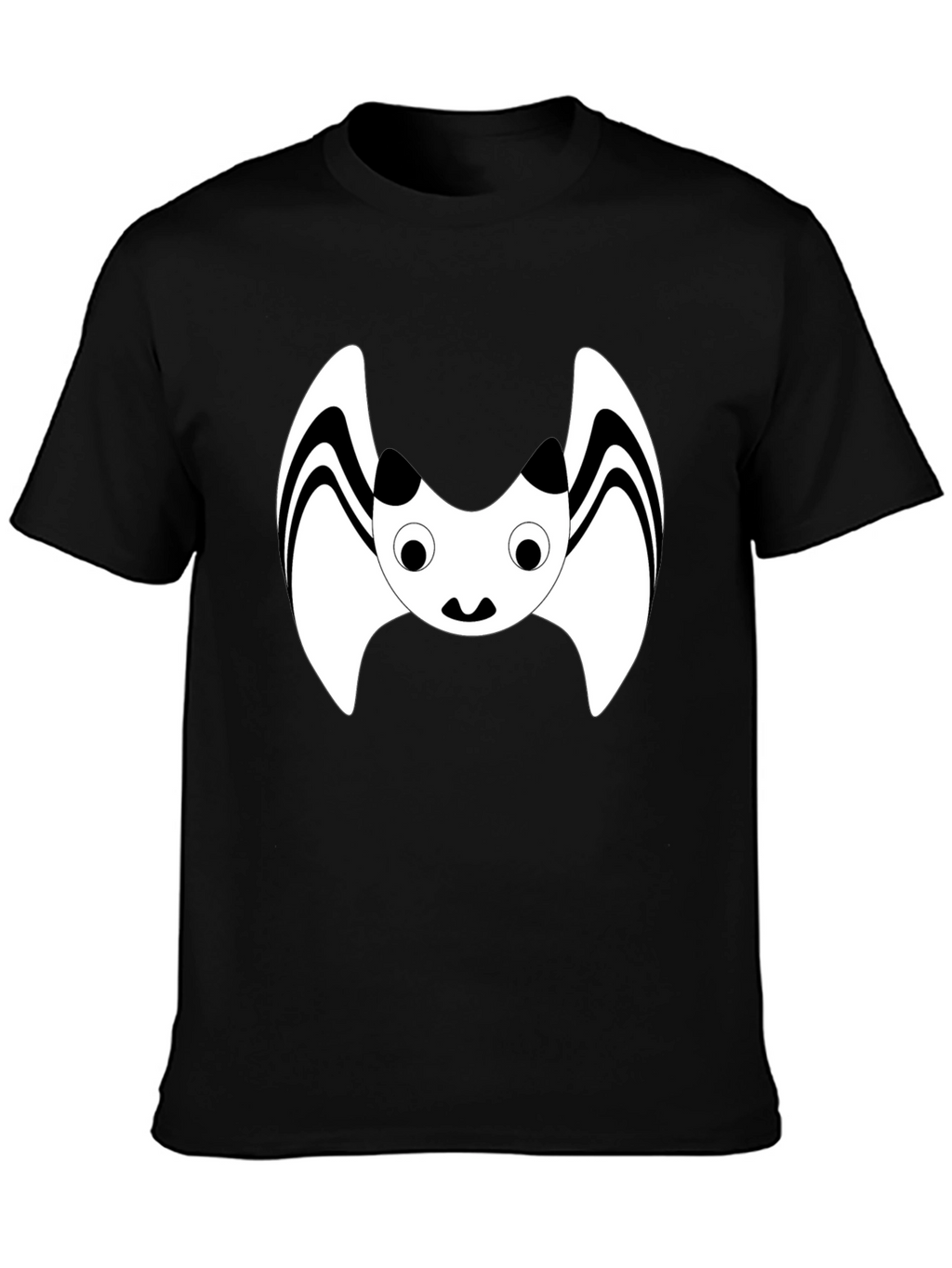 Cute Cartoon Bat Graphic Black T-Shirt