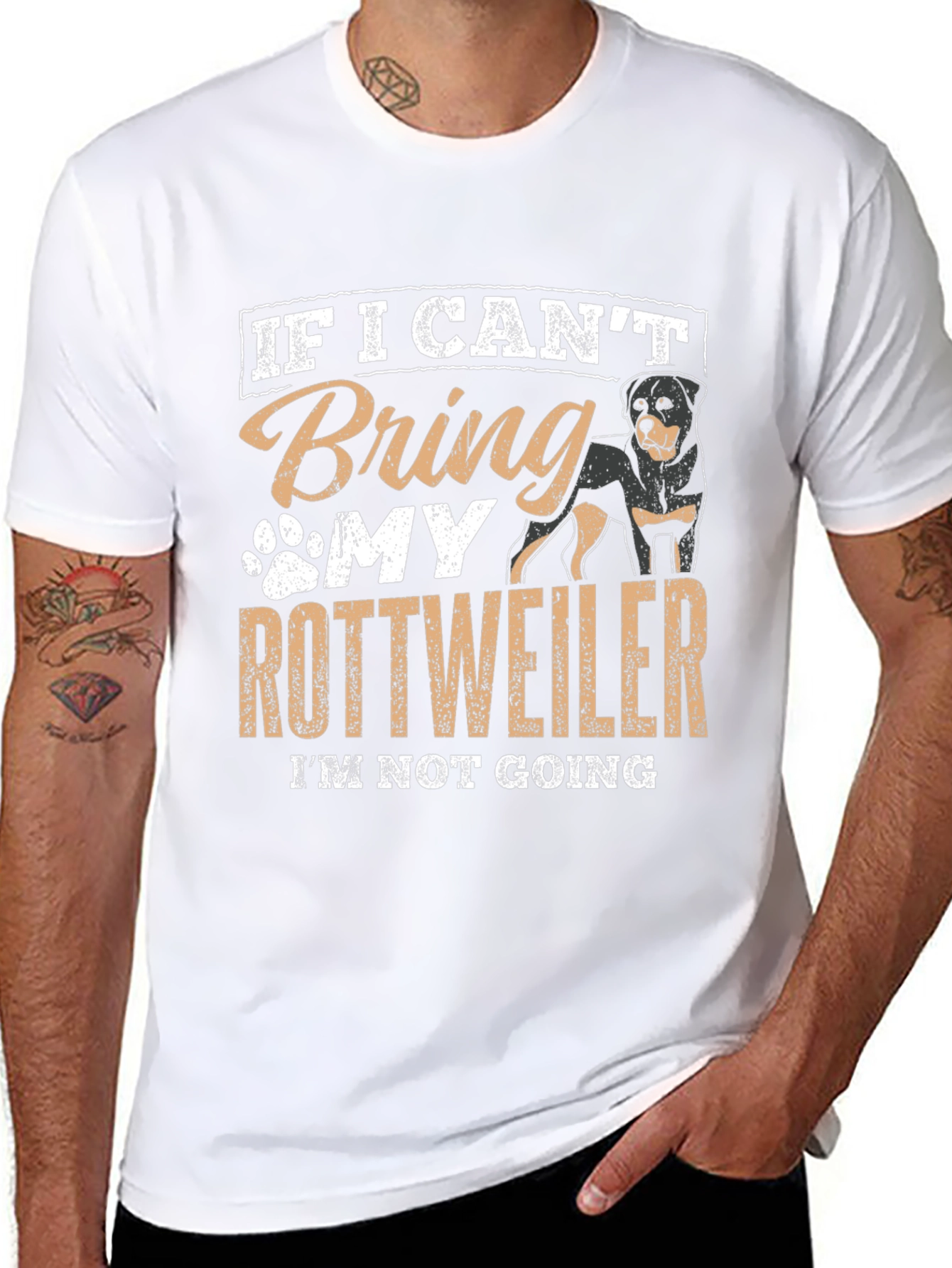 Rottweiler Lover T-Shirt: If I Cant Bring My Rottweiler...