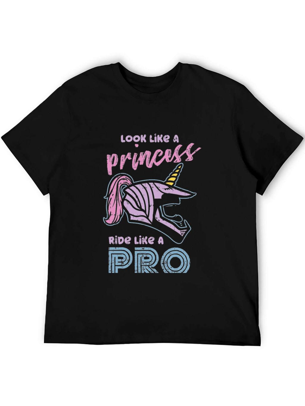 Princess Ride Like A Pro Black Graphic Tee