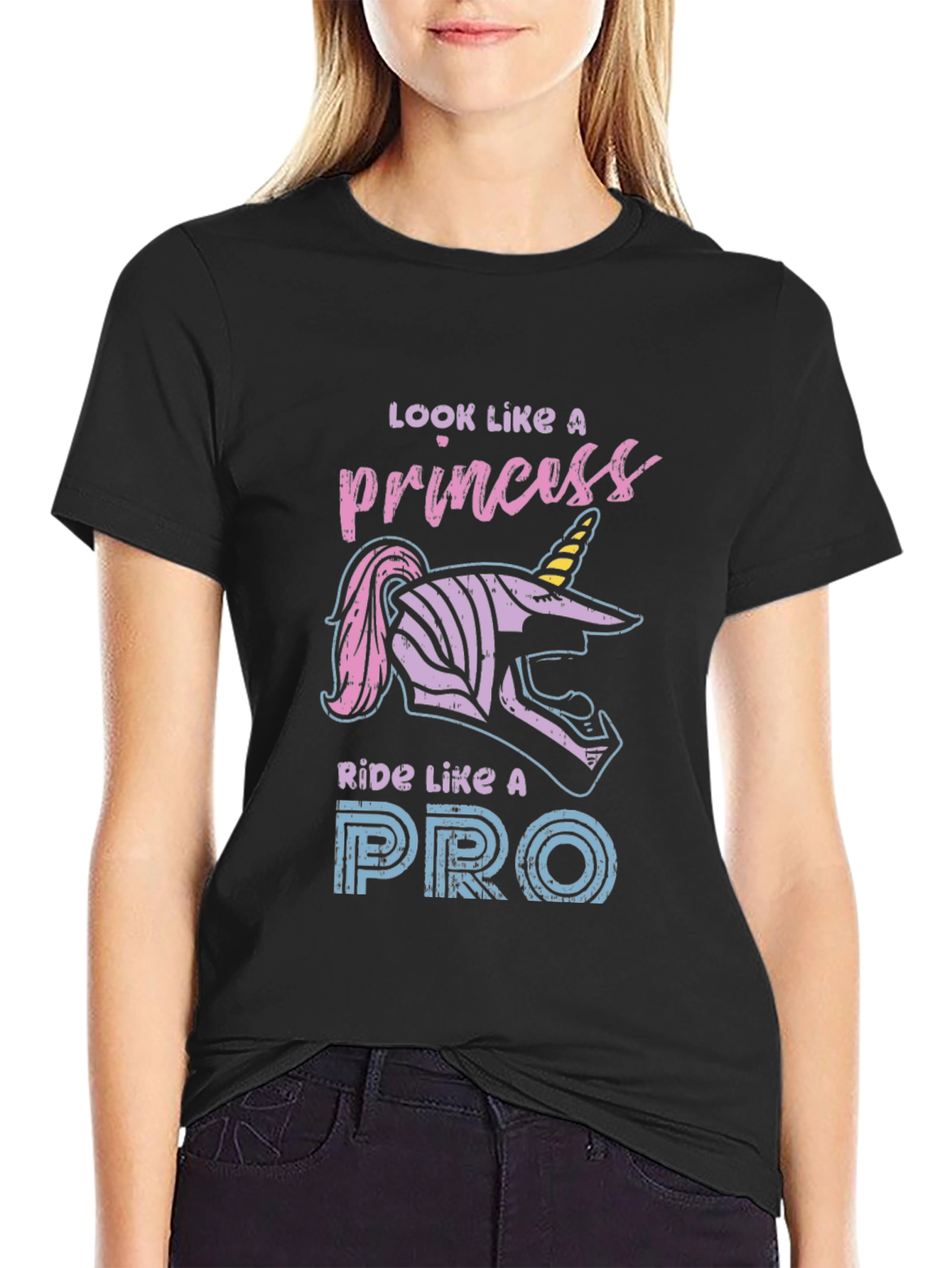 Princess Ride Like A Pro Black Graphic Tee