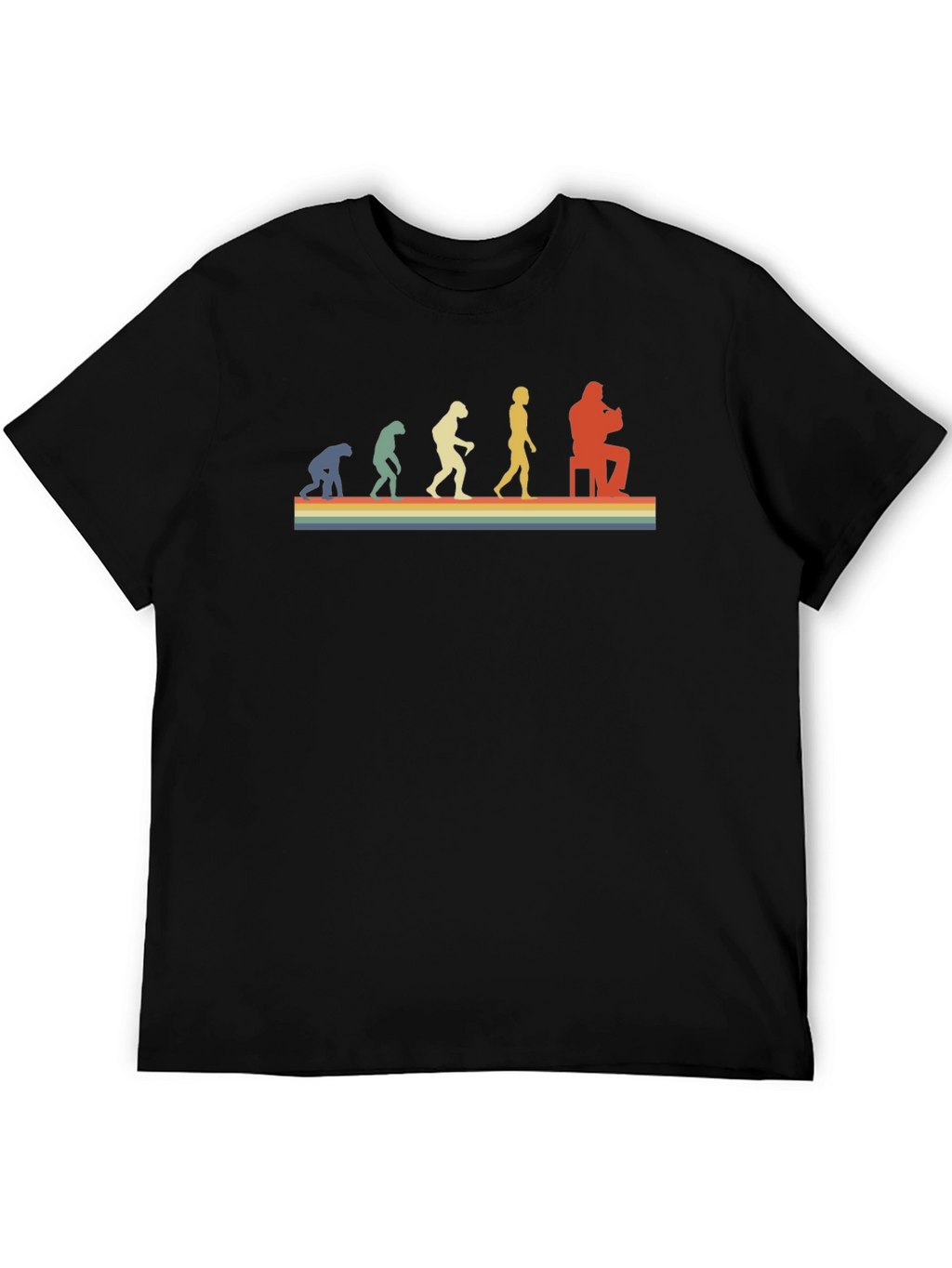 Retro Evolution Musician T-Shirt - Black