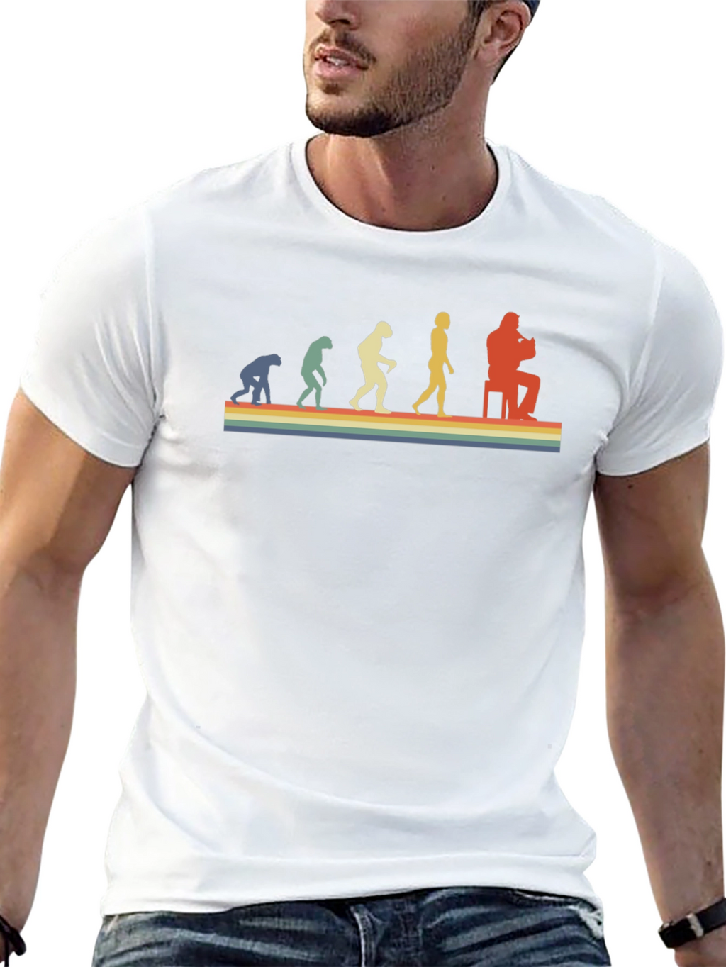 Retro Evolution Musician T-Shirt - Black