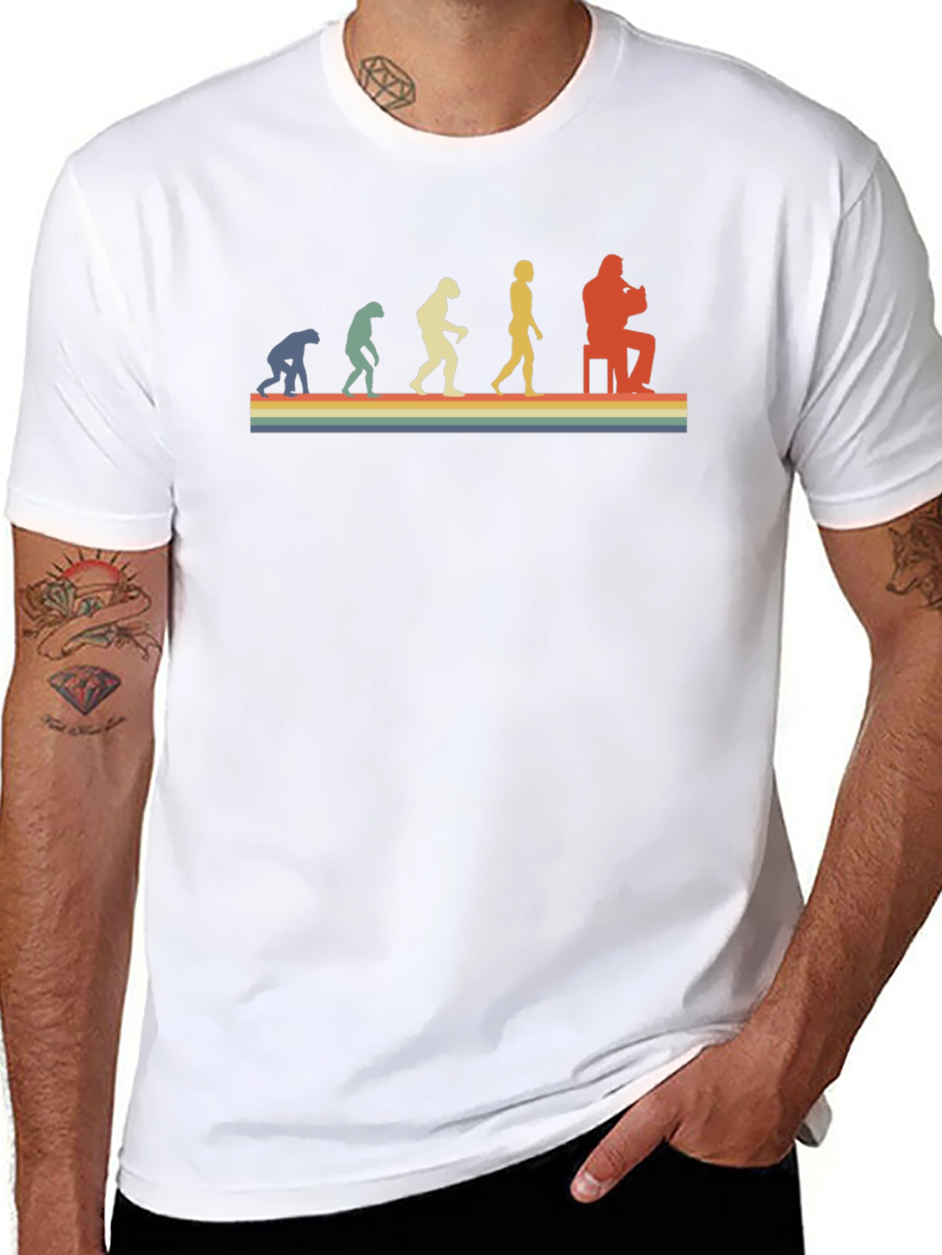 Retro Evolution Musician T-Shirt - Black