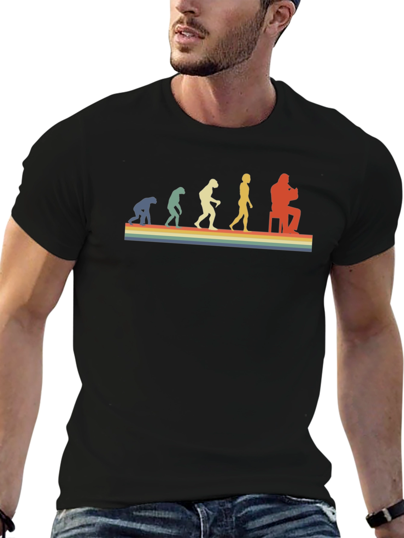 Retro Evolution Musician T-Shirt - Black