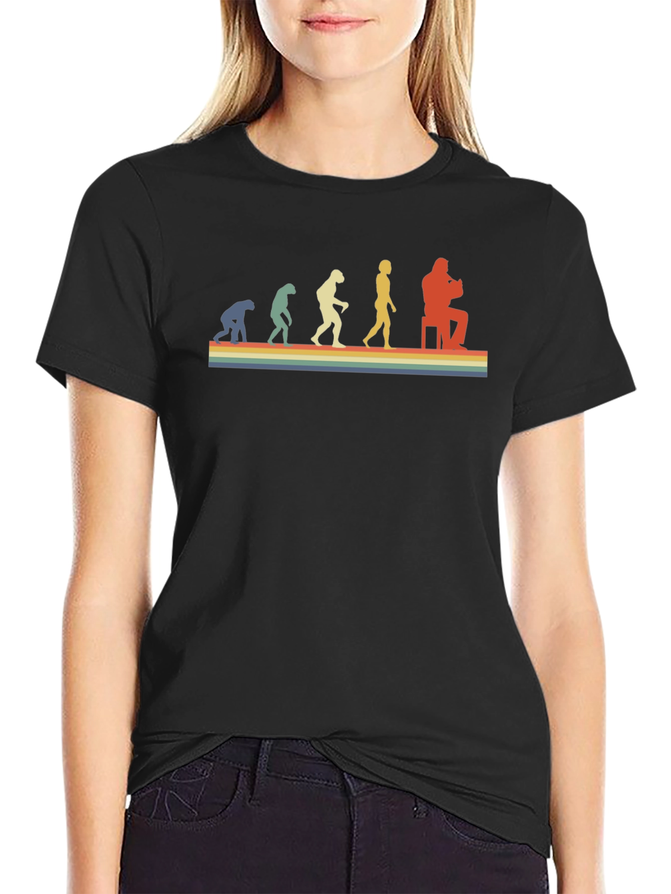 Retro Evolution Musician T-Shirt - Black