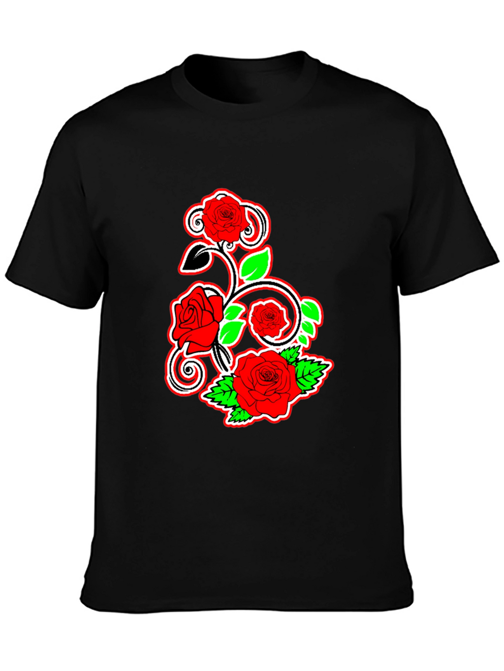 Black Rose Vine Graphic Tee