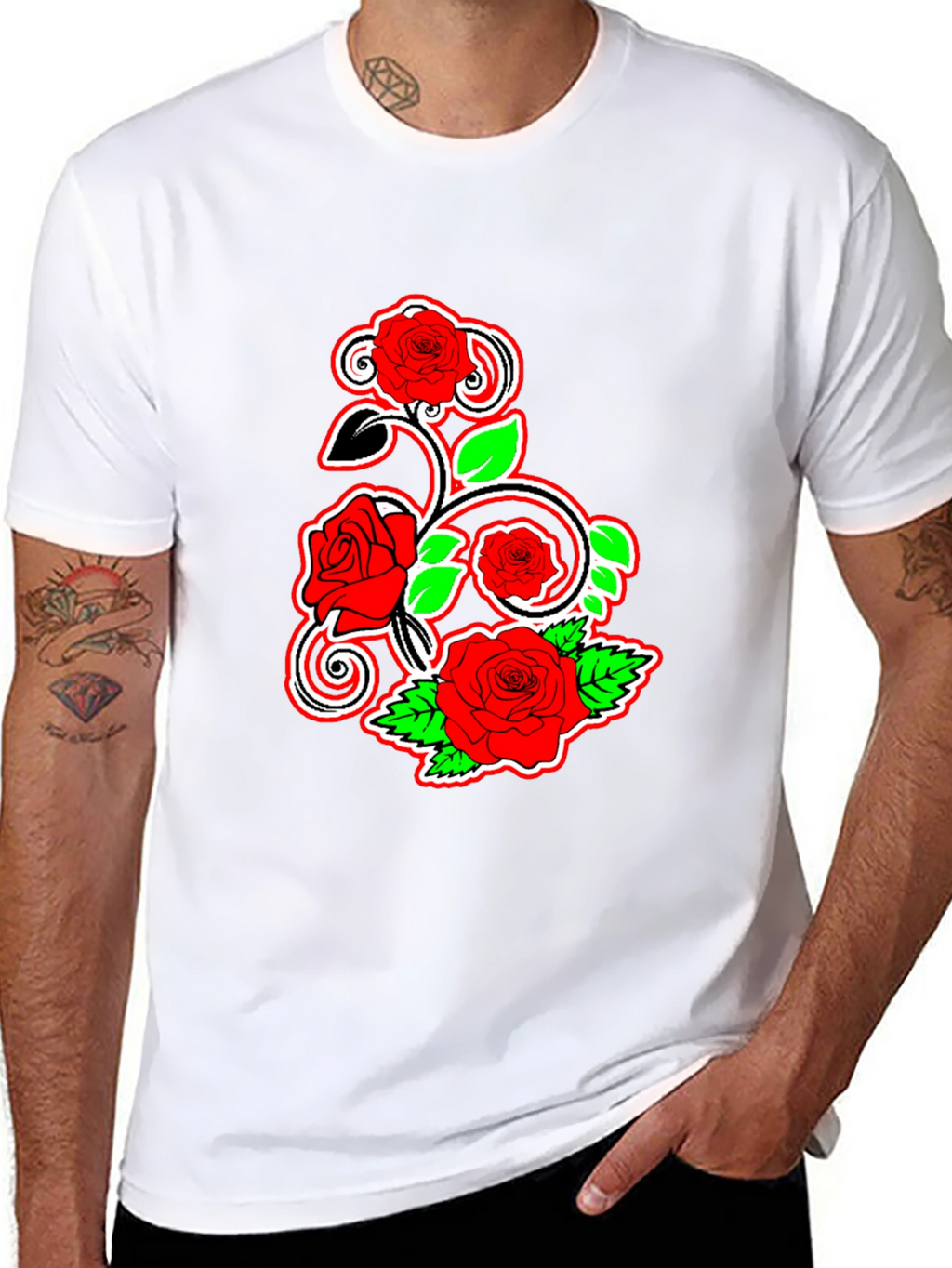 Black Rose Vine Graphic Tee