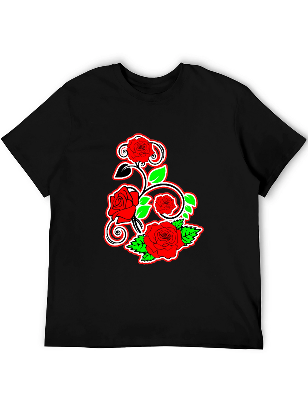 Black Rose Vine Graphic Tee