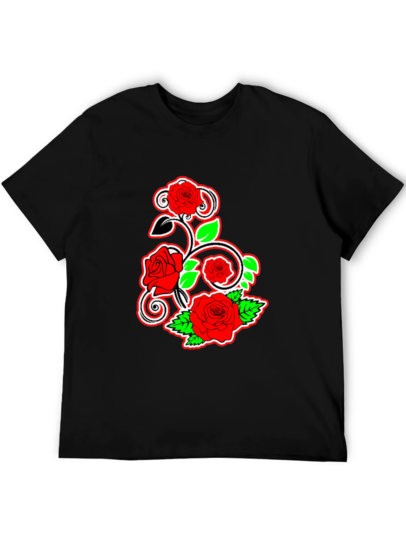 Black Rose Vine Graphic Tee