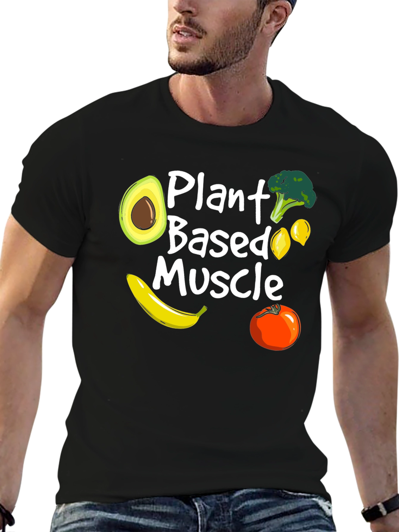 Plant Based Muscle T-Shirt Vegan Gym Tee