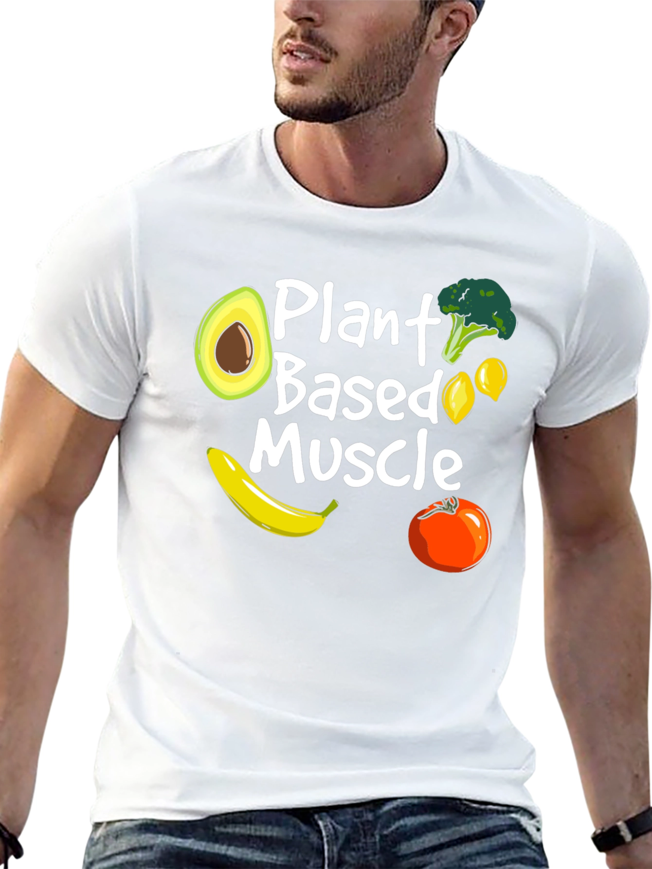 Plant Based Muscle T-Shirt Vegan Gym Tee