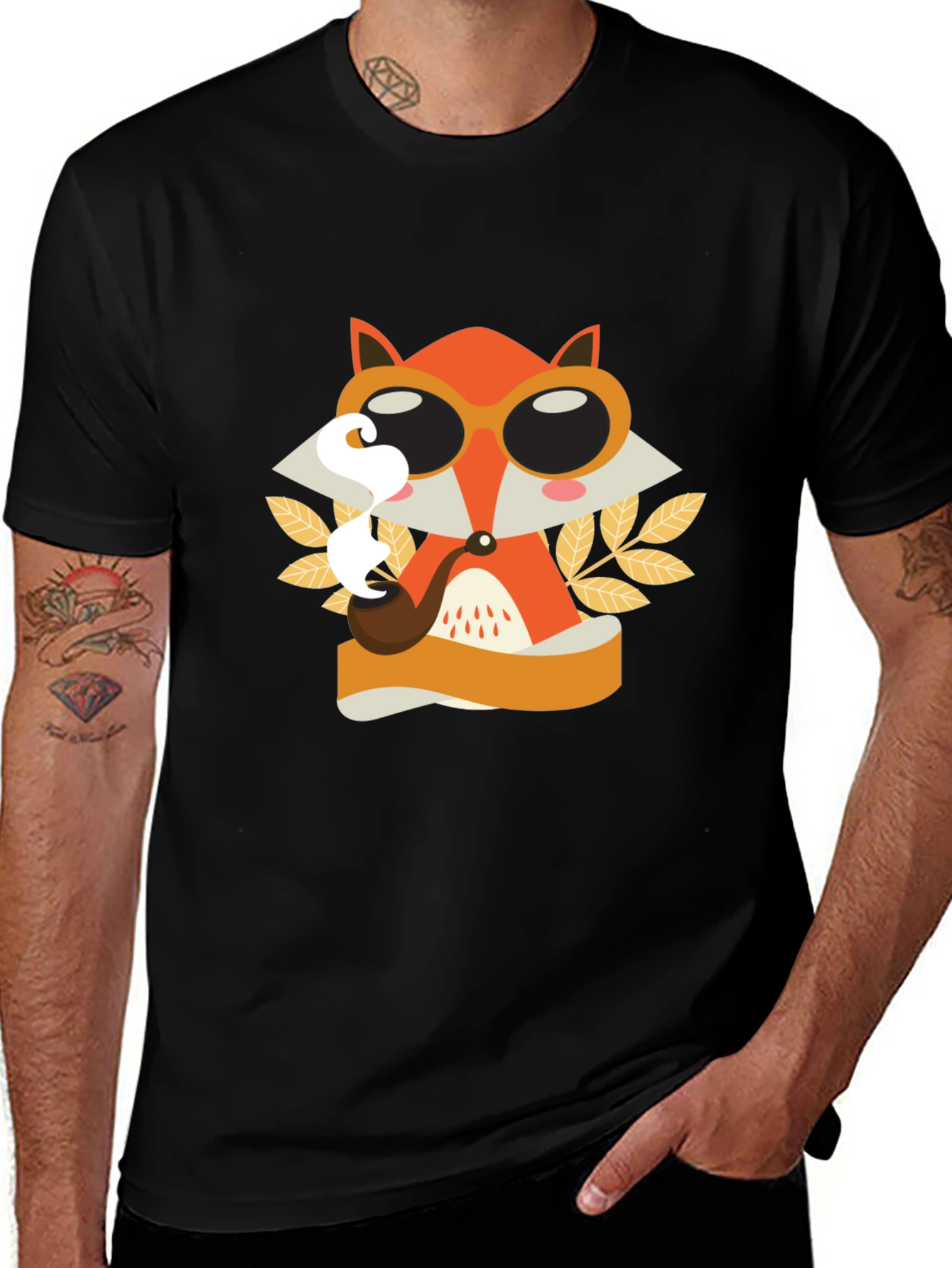 Smoking Fox Graphic Tee - Stylish Unisex T-Shirt