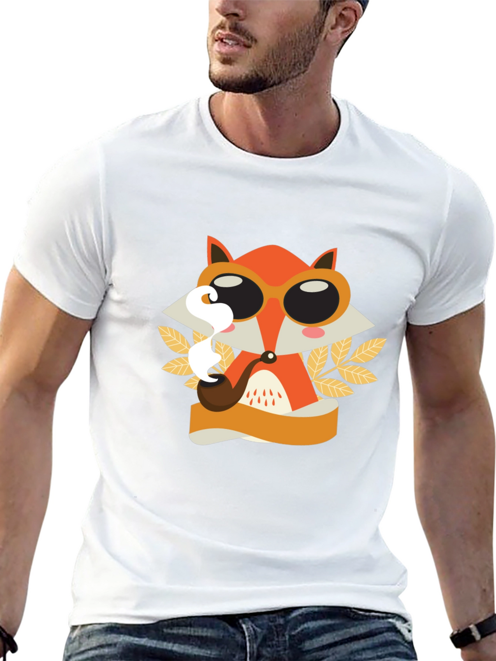 Smoking Fox Graphic Tee - Stylish Unisex T-Shirt
