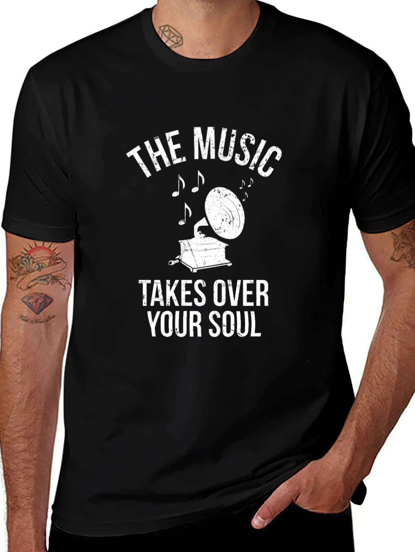 The Music Takes Over Your Soul Black Tee