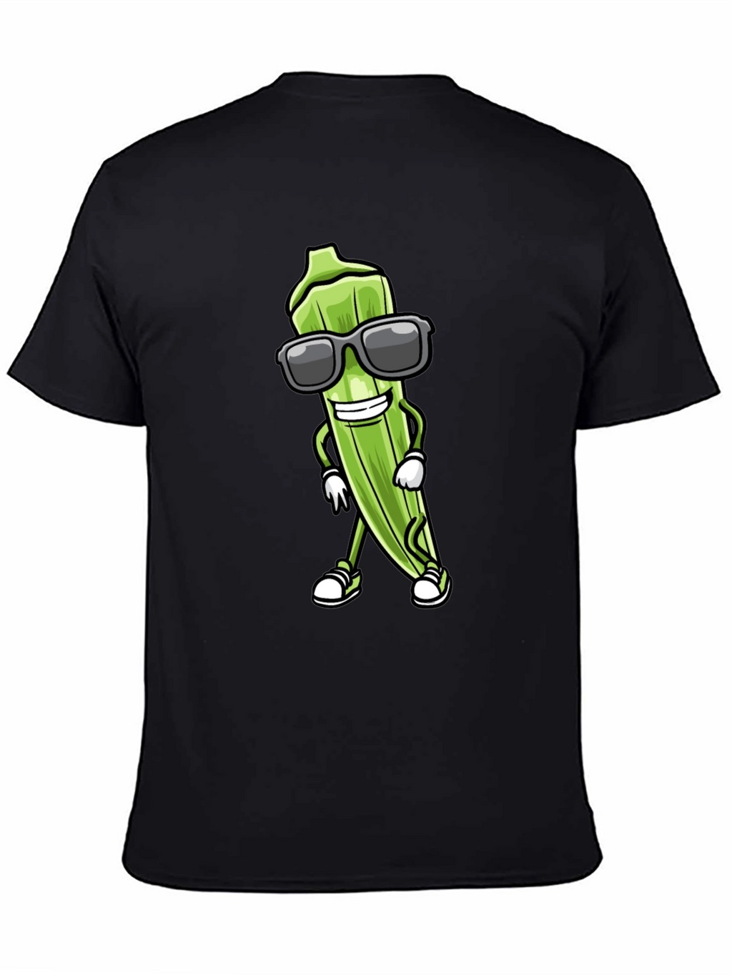 Cool Okra Cartoon Graphic T-Shirt