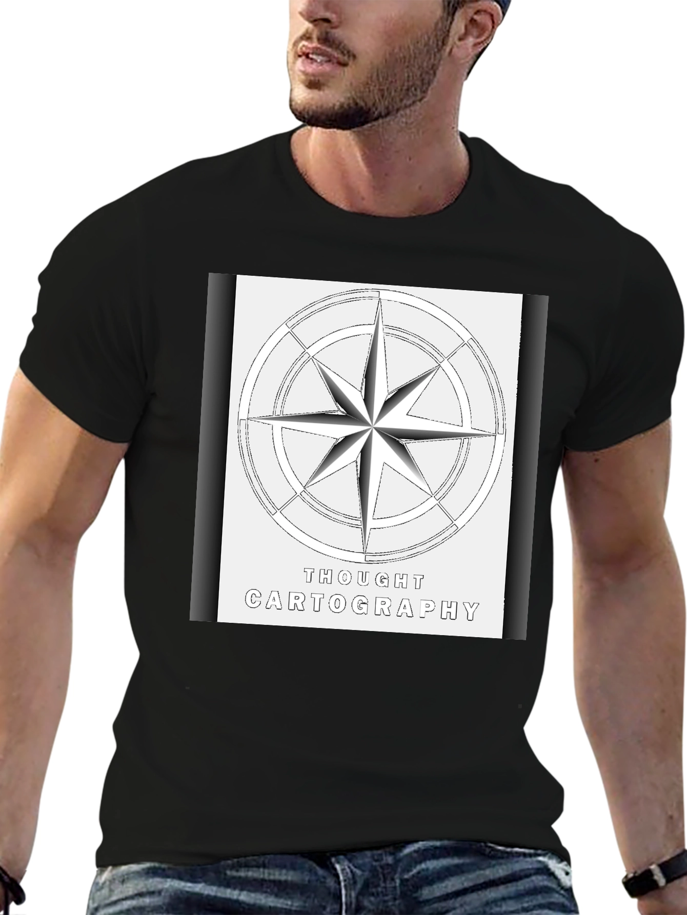 Thought Cartography Graphic T-Shirt - Black
