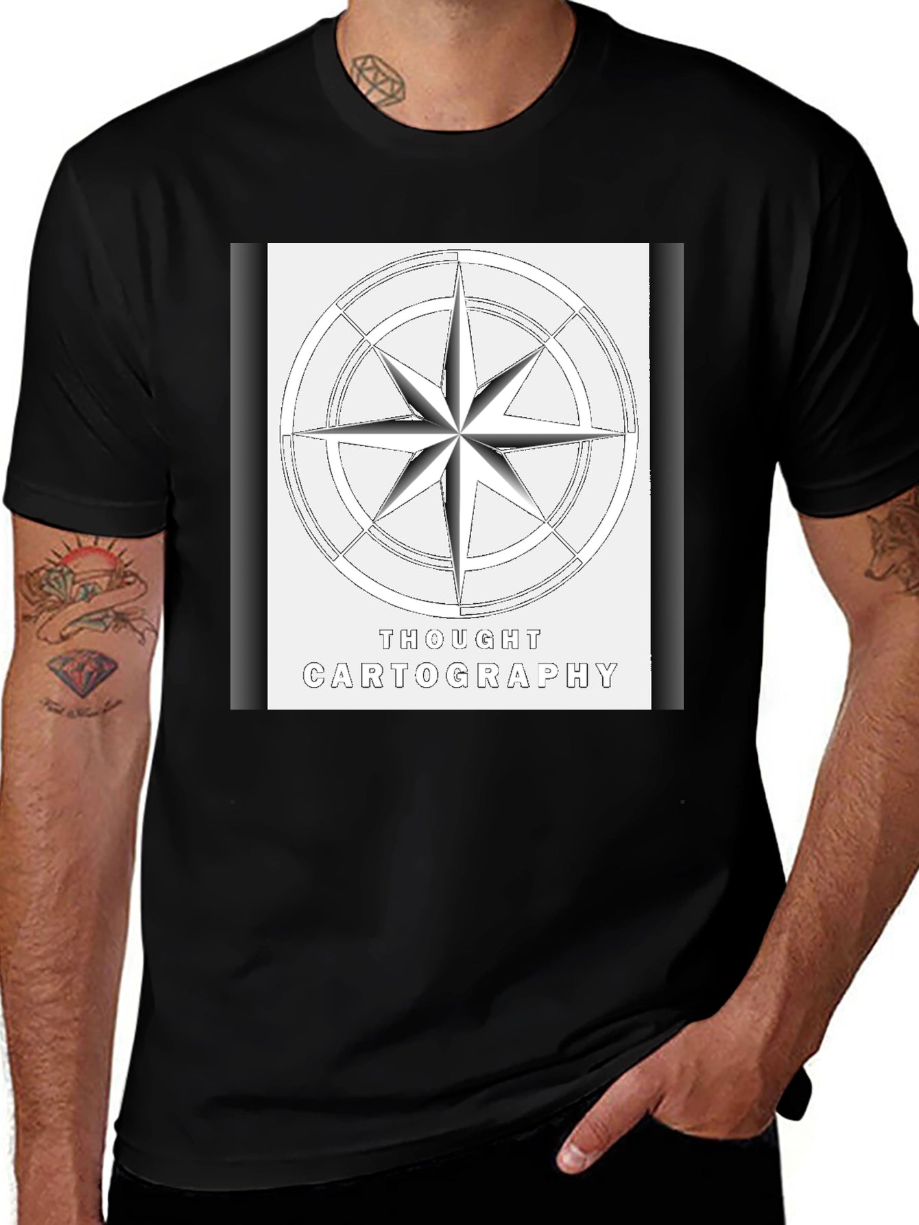 Thought Cartography Graphic T-Shirt - Black